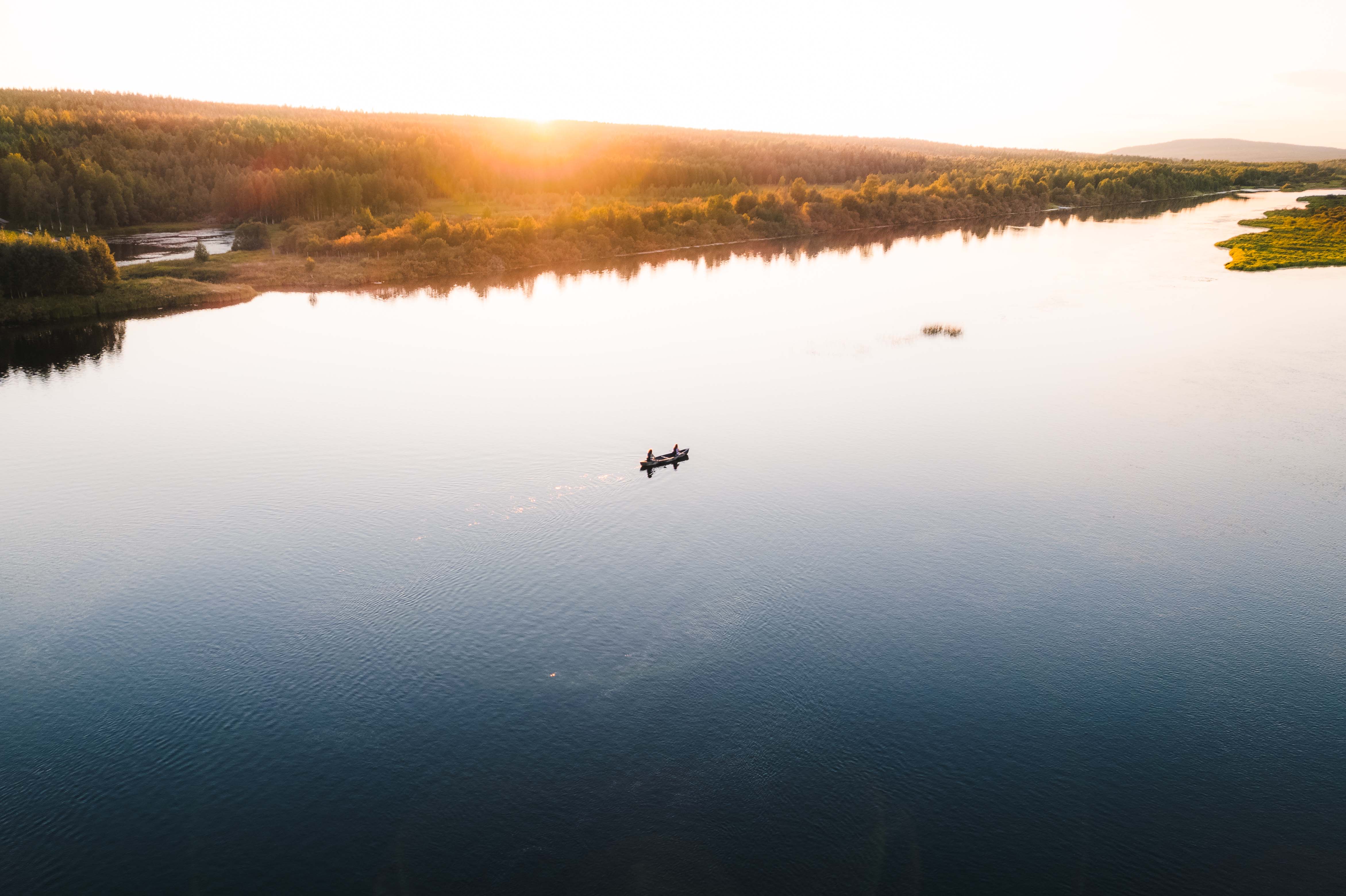 Canoeing under the Midnight Sun.