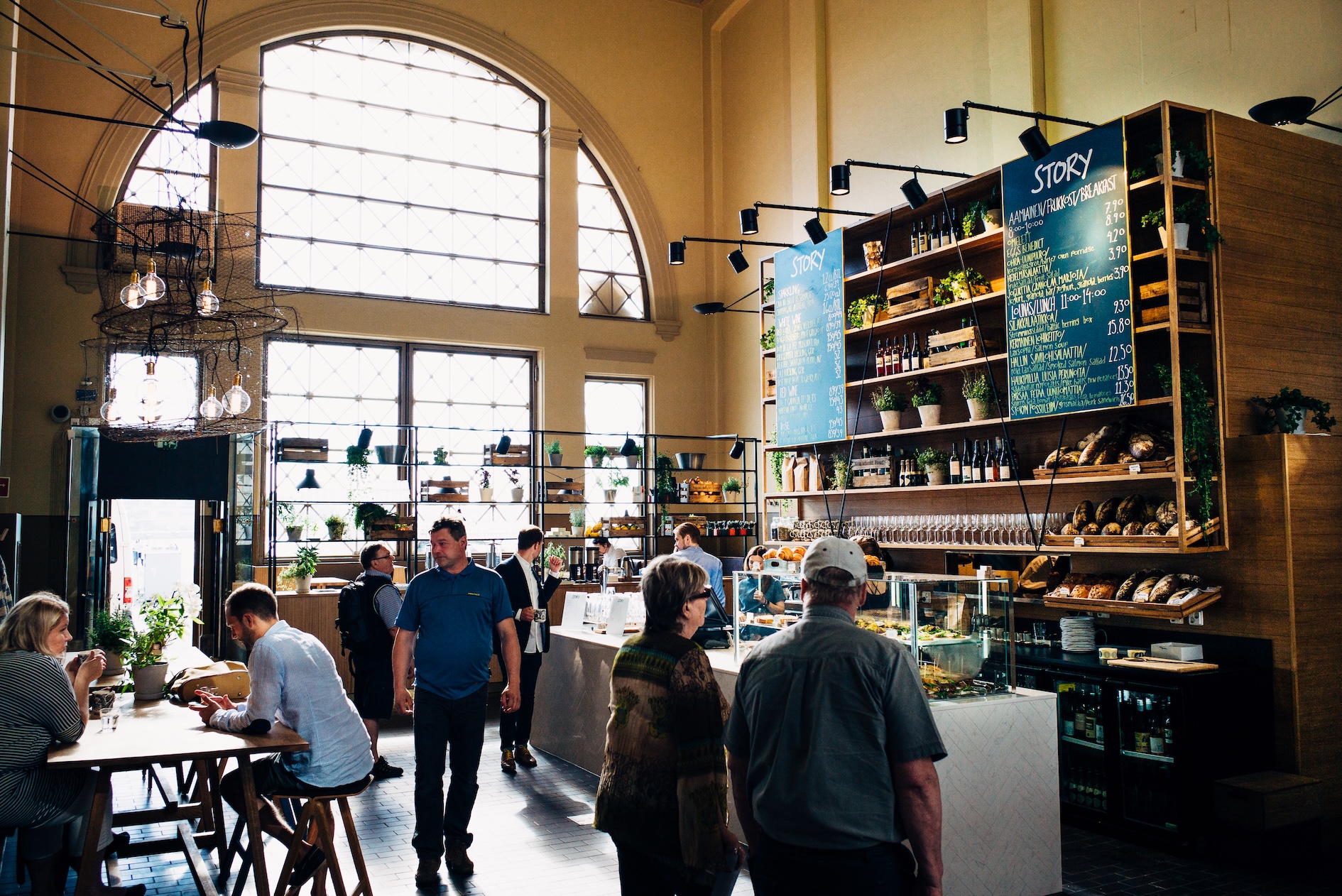 Old Market Hall in Helsinki pictured from the inside.