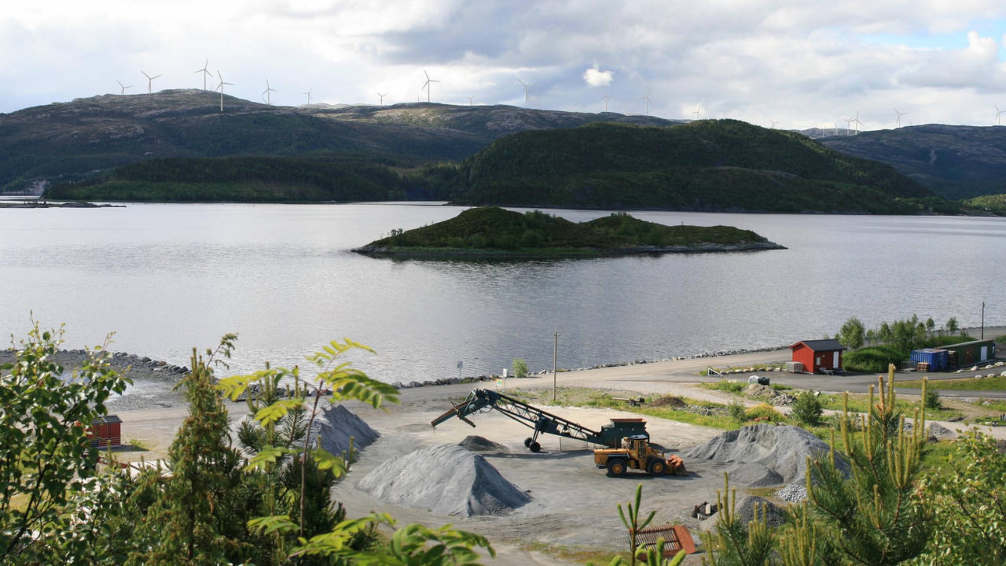 Onshore wind farm construction site